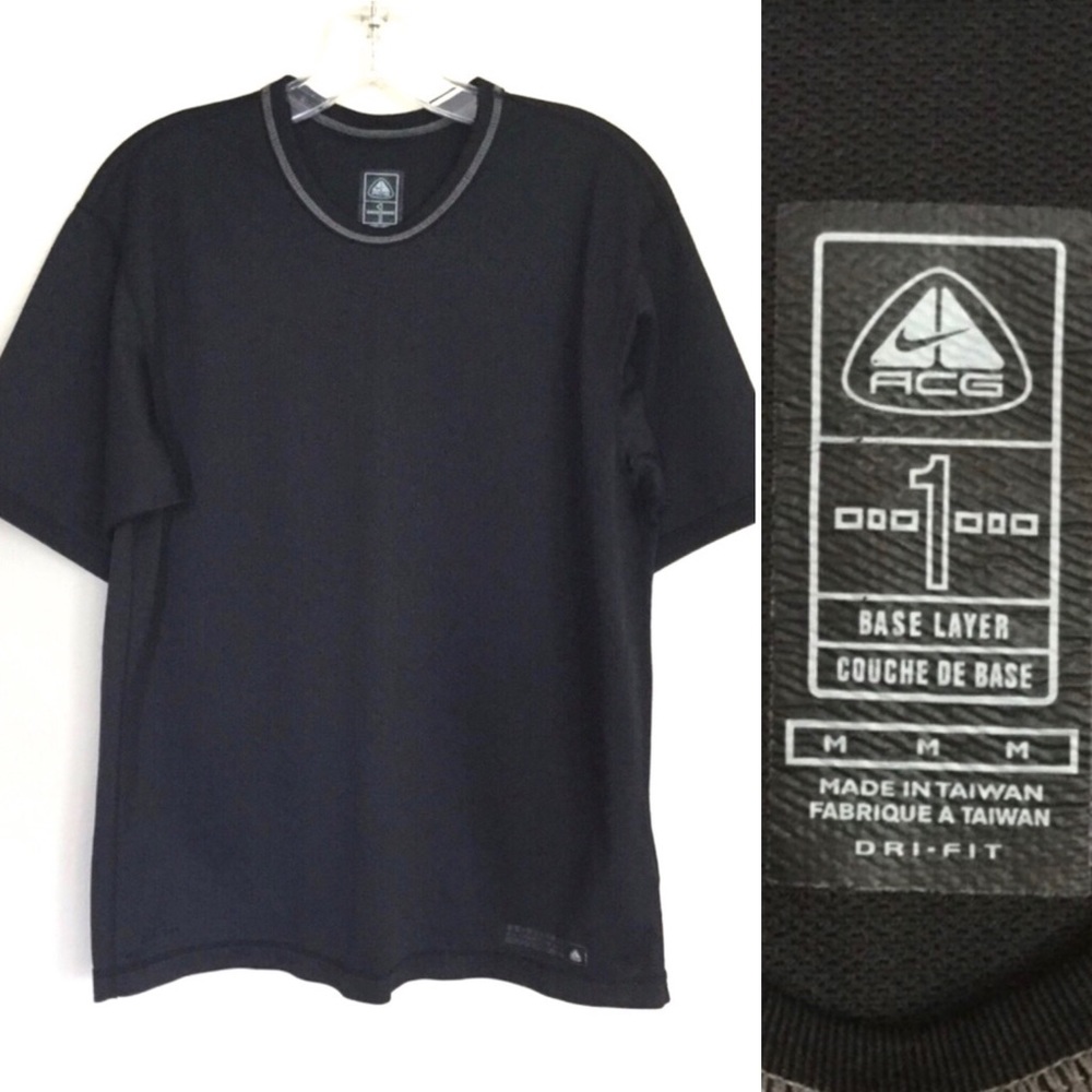NIKE ACG Men Baselayer 1 Dri-Fit Tee Black Men’s Medium